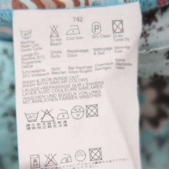 Vintage 90s Esprit Blue and Brown Ombre Printed Knee Length Skirt 6 - Picture 6 of 6